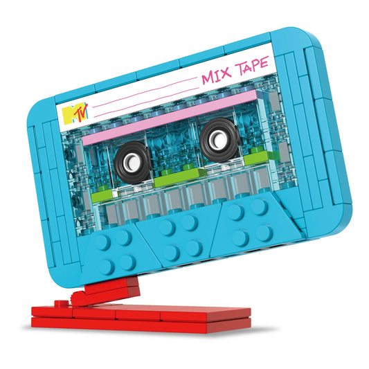 MTV Cassette Brick Set – 96pc Retro Buildable Mix Tape Display Kit