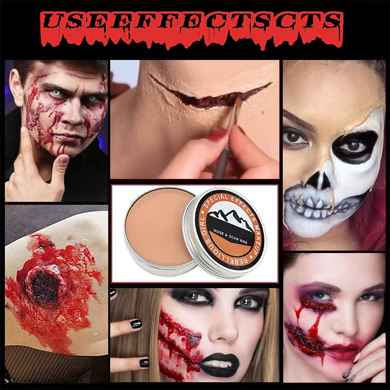 Halloween Special Effects Kit – SFX Scar Wax & Blood Makeup