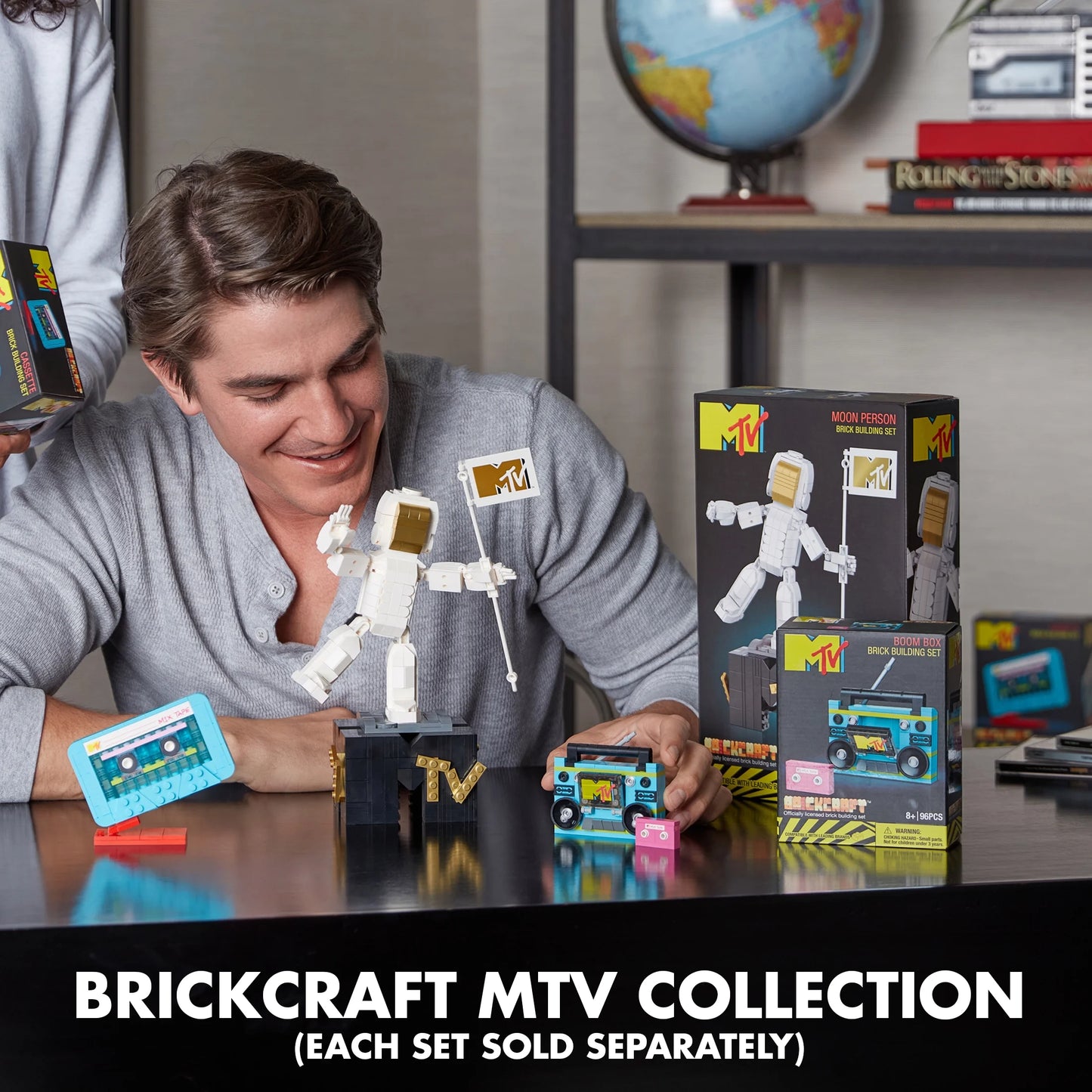 MTV Cassette Brick Set – 96pc Retro Buildable Mix Tape Display Kit