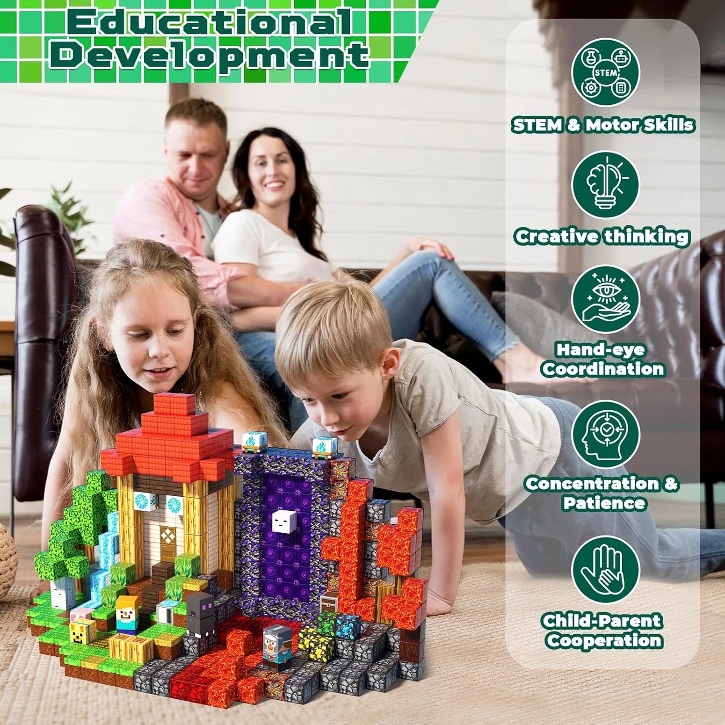 Premium 150-Piece Magnetic Building Blocks | Safe Educational STEM Toys