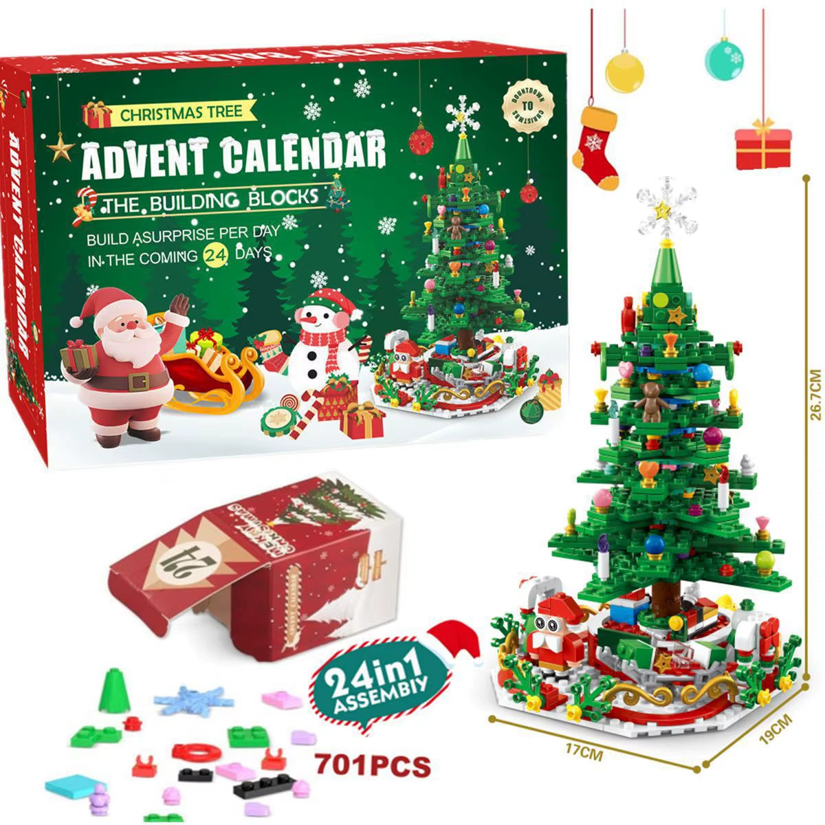 Premium 24-Day Christmas Countdown Calendar | Gift Box Set with Surprise Treasures