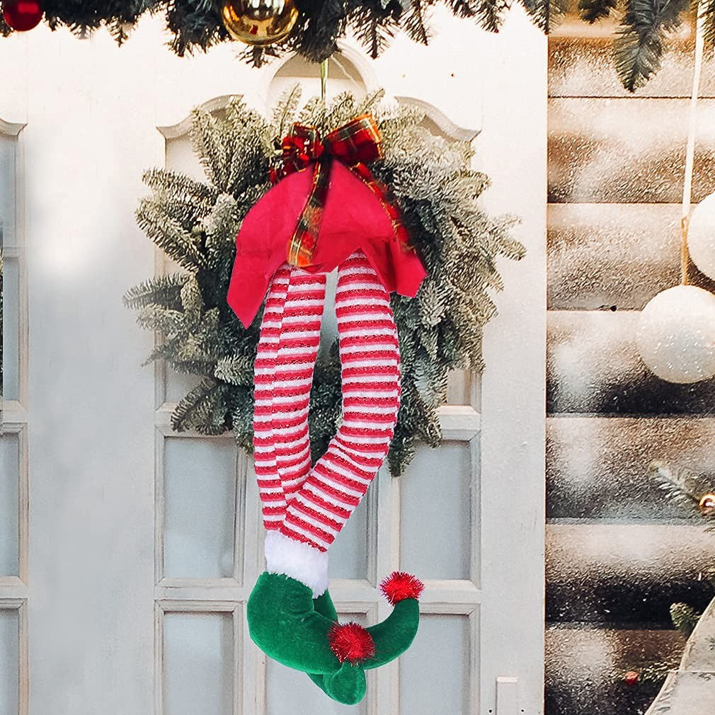 Funny Elf Legs Christmas Tree Decoration | Soft Plush Stocking Stuffer Elf Props for Holiday Party & Tree Decor