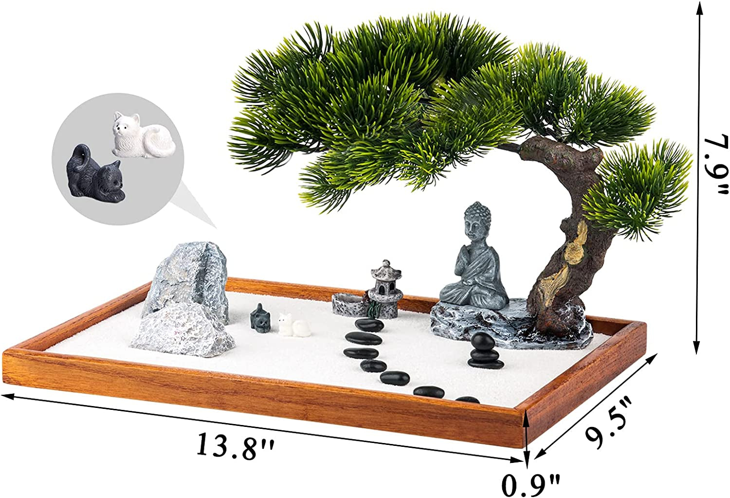 Zen Garden Kit for Desk – Mini Meditation Set with Buddha Accessories