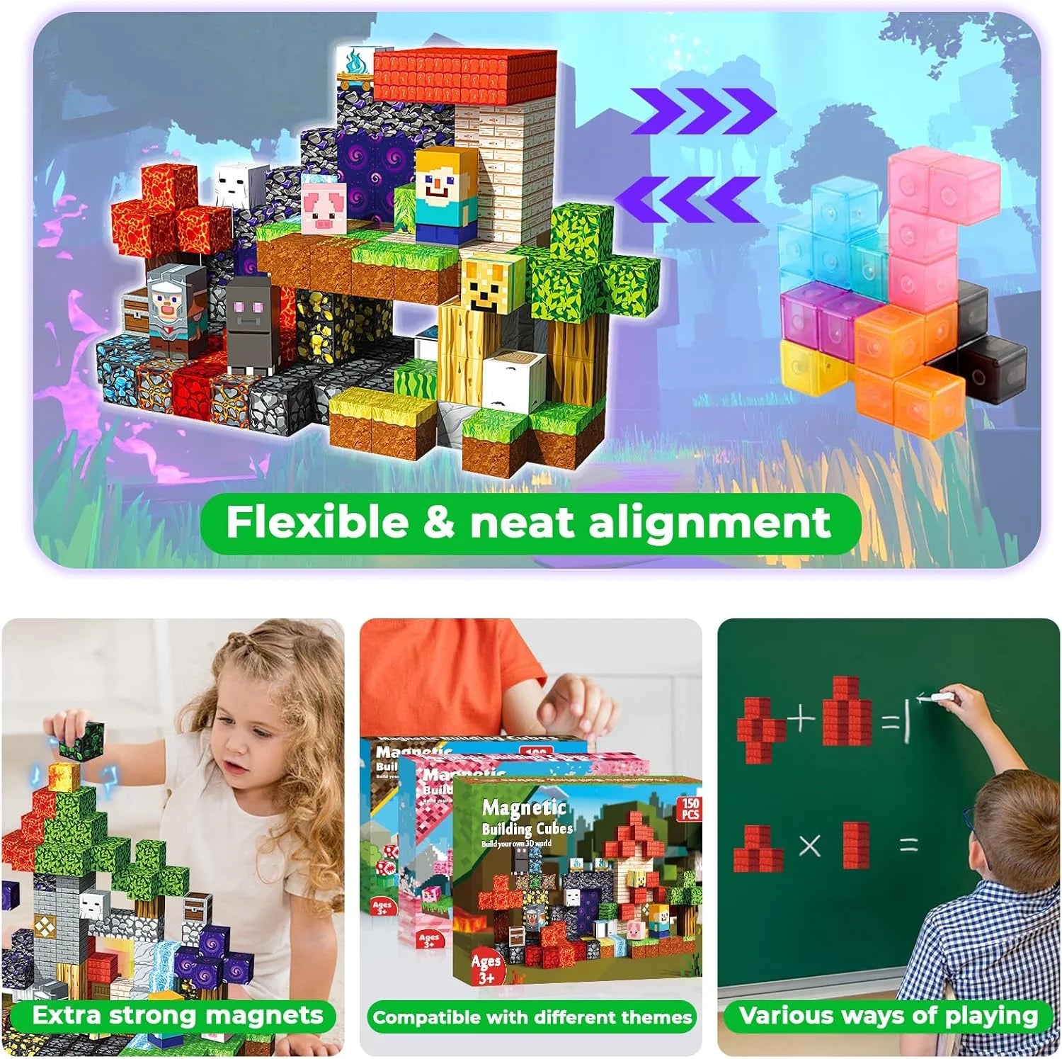 Premium 150-Piece Magnetic Building Blocks | Safe Educational STEM Toys