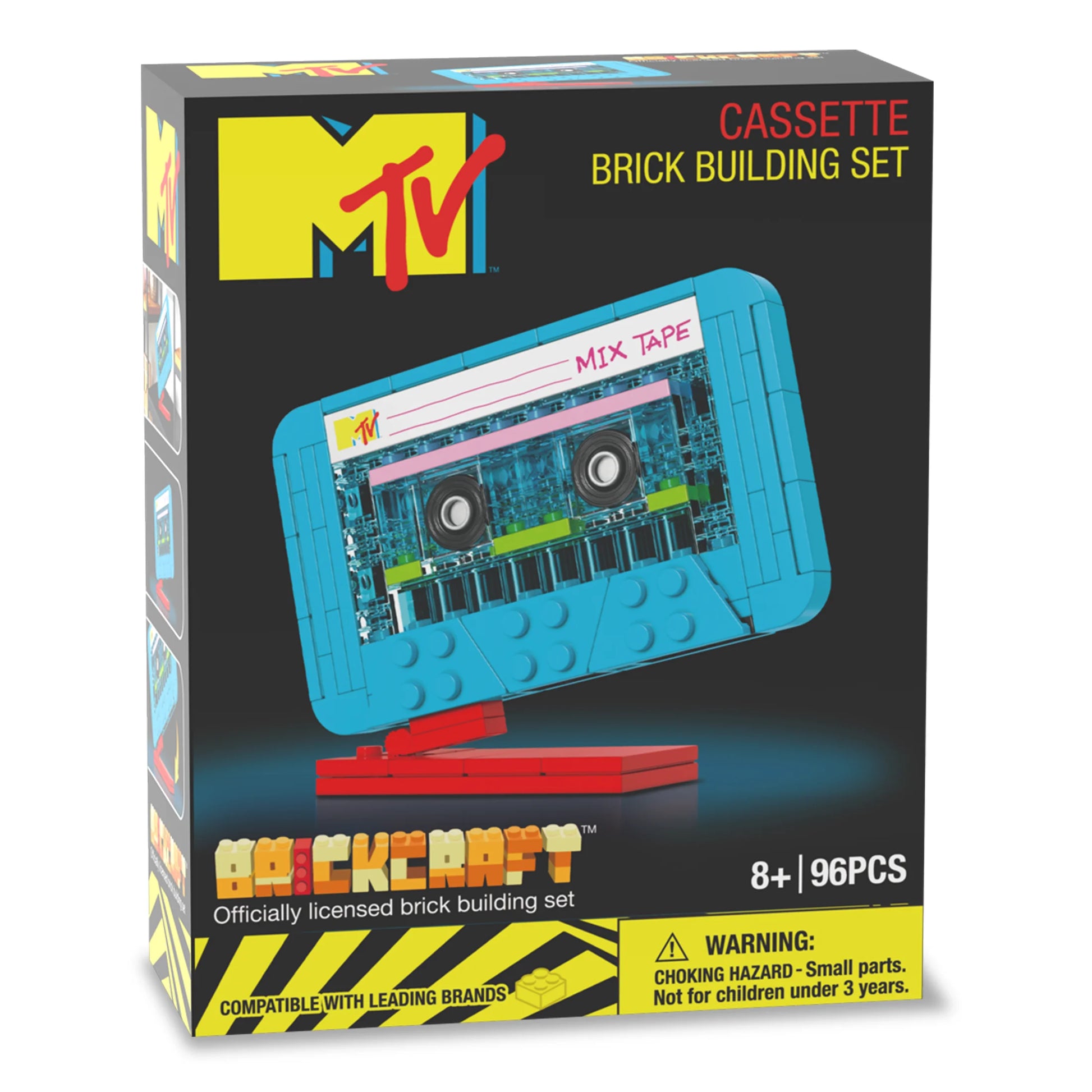 MTV Cassette Brick Set – 96pc Retro Buildable Mix Tape Display Kit