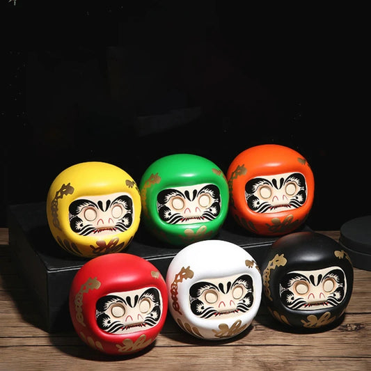 Japanese Ceramic Daruma Statue – Lucky Charm Money Box & Feng Shui Home Decor