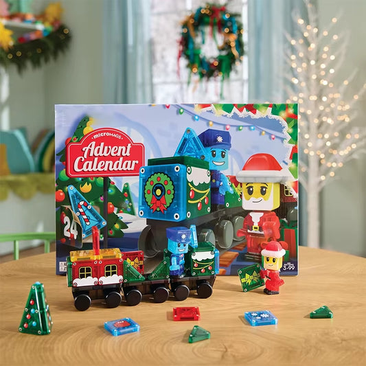 Magnetic Santa Train Advent Calendar | 24-Day Christmas Countdown Toy Set