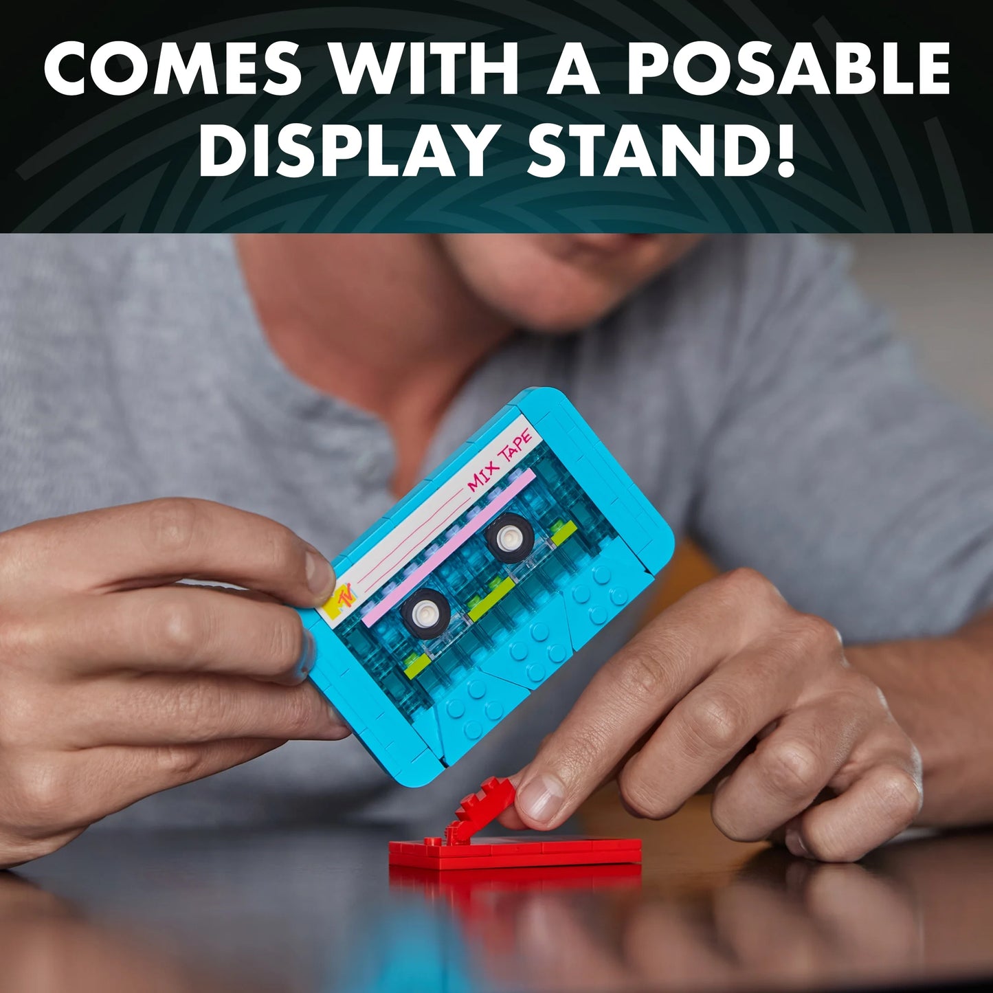 MTV Cassette Brick Set – 96pc Retro Buildable Mix Tape Display Kit