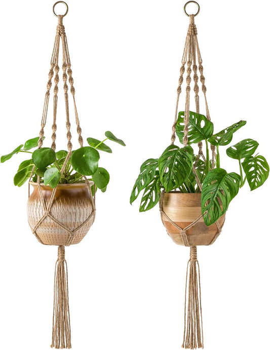 Macrame Plant Hanger – Boho Jute Rope Hanging Planter Basket