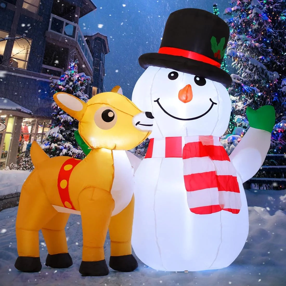 5.2 FT LED Snowman Inflatable with Built-In LED Lights | Premium Waterproof Christmas Inflatable for Outdoor Yard Decorations 