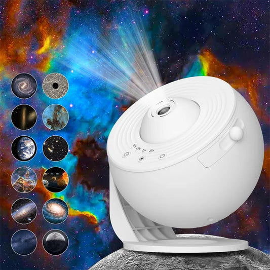 12-in-1 Galaxy Projector Planetarium | 360° Rotating LED Night Light Starry Sky Projector with HD Lens 