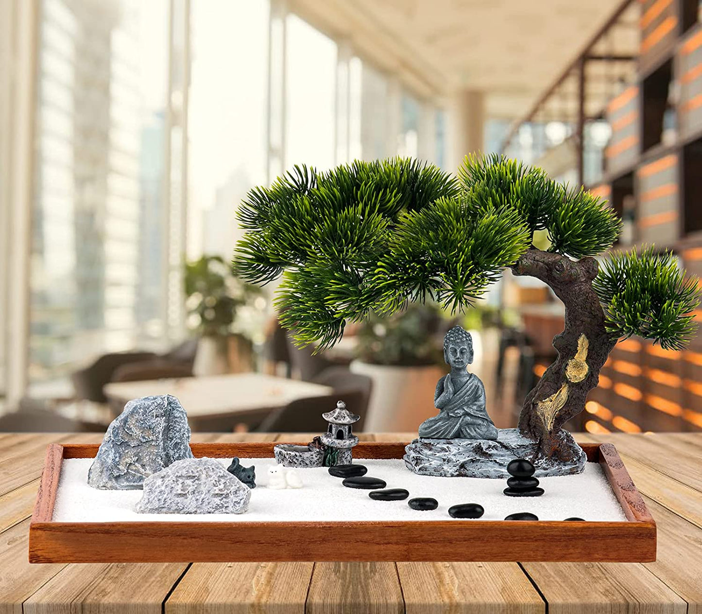 Zen Garden Kit for Desk – Mini Meditation Set with Buddha Accessories